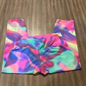 Capri running pant. Rainbow colors. Great condition.